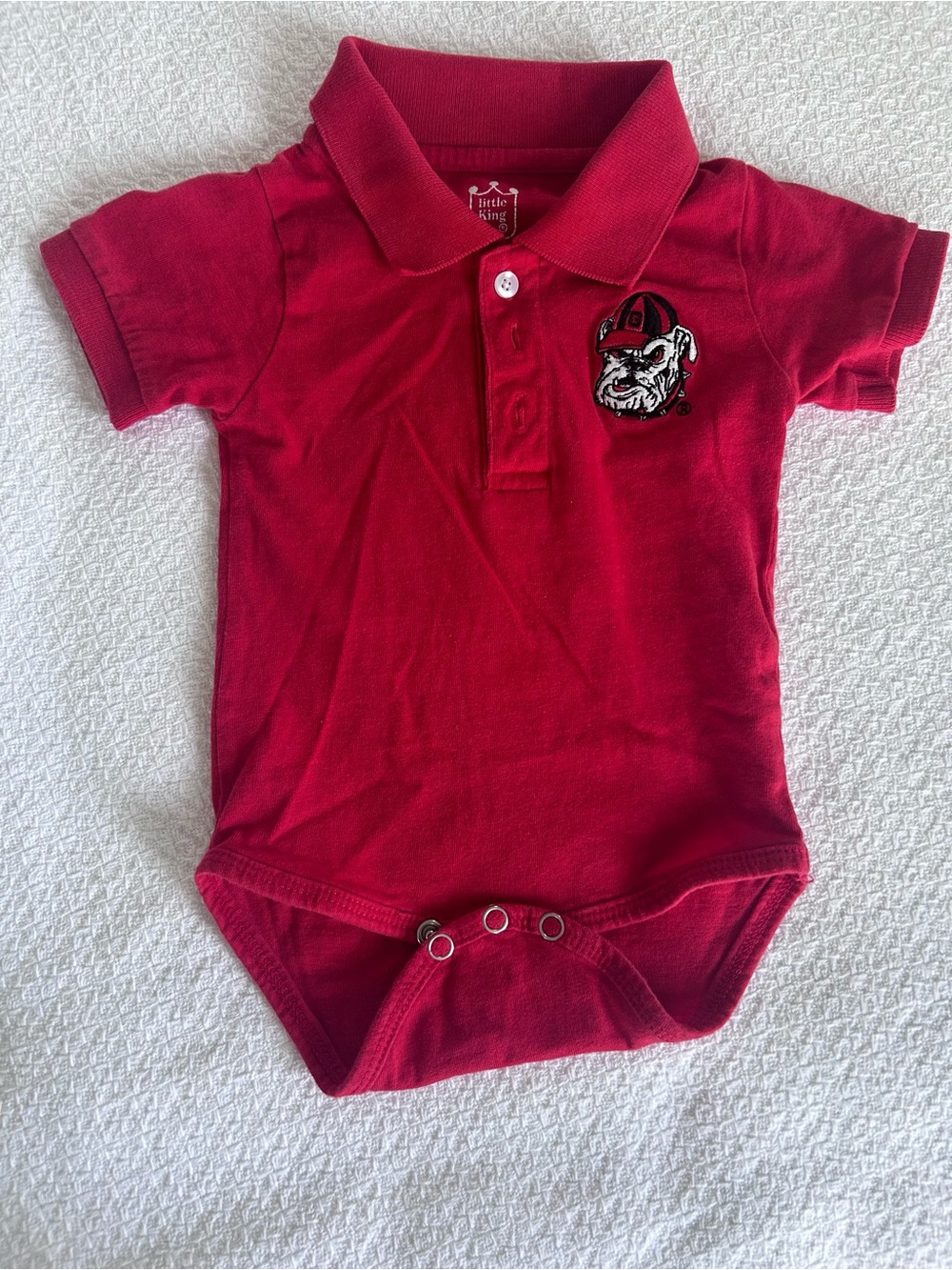 Little King UGA Collared Onesie